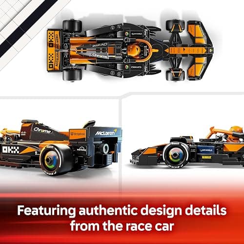 LEGO Speed Champions McLaren F1 Team MCL38 Race Car Toy - Model Kit w/a Collectible Formula 1 Driver Minifigure - Gift for 10+ Year Old Boys, Girls and Adult Motorsport Fans - 77251 thumbnail 7