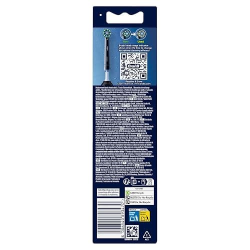Oral-B Pro Cross Action Electric Toothbrush Head, X-Shape and Angled Bristles for Deeper Plaque Removal, Pack of 4 Toothbrush Heads, Black thumbnail 8