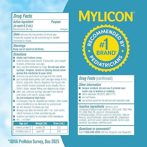 MYLICON Gas Relief Drops for Infants and Babies, Original Formula, 1 Fluid Ounce thumbnail 7