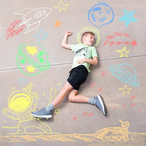 JOYIN 120 PCS Sidewalk Chalks for Kids Giant Box Non-toxic Jumbo Colored Washable Sidewalk Chalk for Toddlers in 10 Colors thumbnail 8