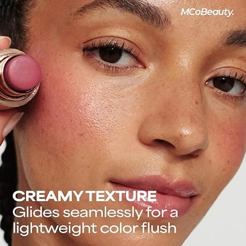 MCoBeauty Baby Face Cream Blush Stick - Peony Rose - Pink Multiuse Buildable Lip and Cheek Color Balm for a Radiant Dewy Glow - Face Makeup with Jojoba Seed Oil Coconut Oil - Vegan & Cruelty Free thumbnail 4