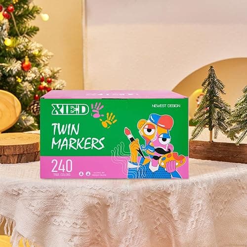 XIEED Alcohol Markers, 240 Colors Alcohol Markers Set for Artists, Students, Adults, Artists in Coloring & Drawing (Fine &Broad) thumbnail 6