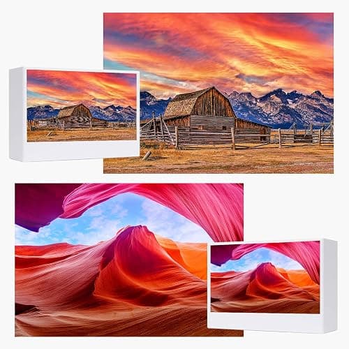 Jigsaw Puzzles for Adults, 2 Pack 1000 Pieces, Nature Landscape Mountain Scene National Park Challenging Puzzle Perfect for Family Activity Game Nights Gifts(Barn in Wyoming & Colorful Rock) - Image 1