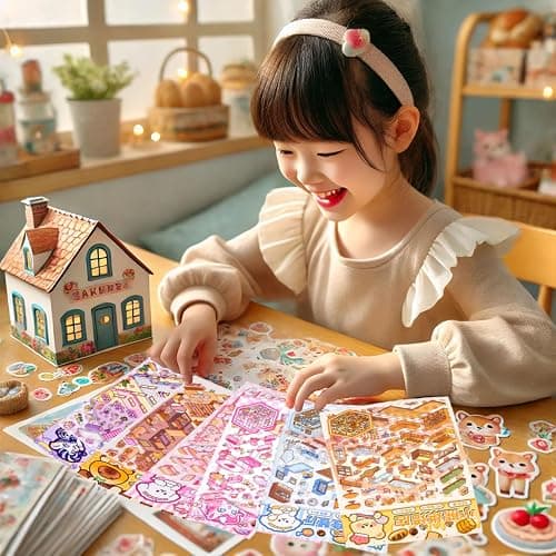 DIY 3D Sticker Scenes for Girls, 6 Sets Make Your Own Mini Room Scene Stickers for Kids, Cute Kawaii Scene Stickers, Therapy Stickers for Stress Relief, Holiday Christmas Activity thumbnail 2