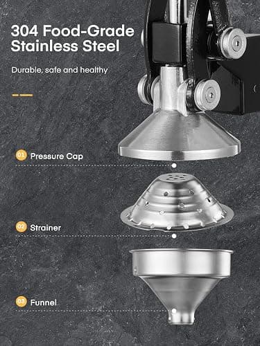 FOHERE FOHERE Orange Juicer Squeezer, Citrus Lemon Juice Press, Cast Iron Manual Juicer Hand Press for Grapefruit Pomegranate, Orange, Lemonade, Commercial Manual Citrus Juicer, Easy to Clean (BLACK) thumbnail 7