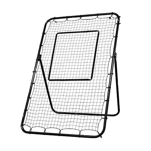 BALWONER 5 Angles Adjustable Pitch Back Baseball Softball Lacrosse Volleyball Soccer Rebound Bounce Back Net with Strike Zone - Image 1