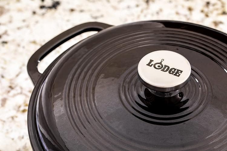 Lodge Manufacturing Company EC6D18 Enameled Dutch Oven, 6 qt, Midnight Chrome thumbnail 8