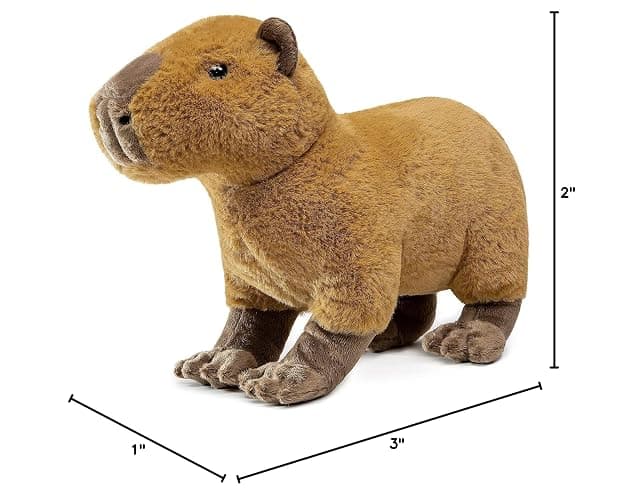 Capybara Plush Toy - Lifelike Rodent 13” Capybara Stuffed Animals, Soft Wild Animals Crawling Capybara Unique Plushie Toys Model Dolls Collection for Kids thumbnail 2