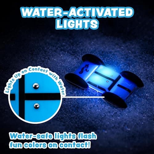 Tub Works® Splash Wheels™ Bathtime Raceway Car Ramp Toddler Bath Toy | Race Car Track with 2 Water-Activated Light-Up Racers | Light Up Bath Toys Flash & Change Colors | Engaging Bathtub Toys for Kids thumbnail 6