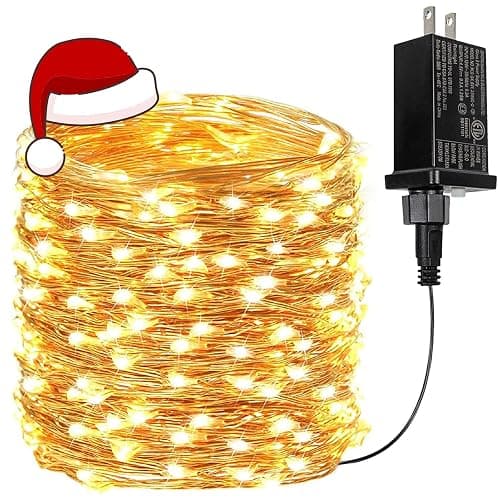 66Ft 200 LED Fairy Lights Plug in, Waterproof String Lights Outdoor & Indoor 8 Modes Christmas Light Bedroom Decor, Timer Twinkle Lights for Girl's Room Garden Party Christmas Decorations (Warm White) - Image 1