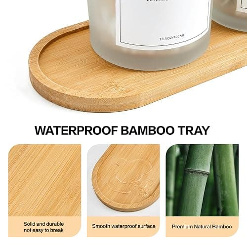 3 Pack Qtip Holder Bathroom Set with Tray,13.5oz Cotton Round Ball Pad Holder Cotton Swab Floss Pick Dispenser,Glass Apothecary Jars Canisters with Lids,Bathroom Organizers and Storage Container thumbnail 7