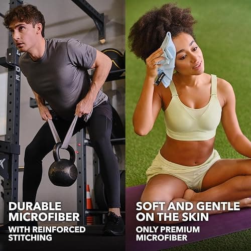 Trailoom Microfiber Workout Towels - Quick Dry, Highly Absorbing, Odor-Free, for Women & Men - Gym Sweat Sports Towel for Hot Yoga, Tennis, Running, Exercise, Working Out, Camping, Set of 5 Pastel thumbnail 7
