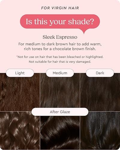 Glaze Supergloss Color Conditioning Gloss With Dispensing Pump – Hydrating Semi-Permanent Color Hair Gloss & Shine Boost – For Natural Medium to Dark Brown Hair – 6.4 Fl Oz - Sleek Espresso thumbnail 5