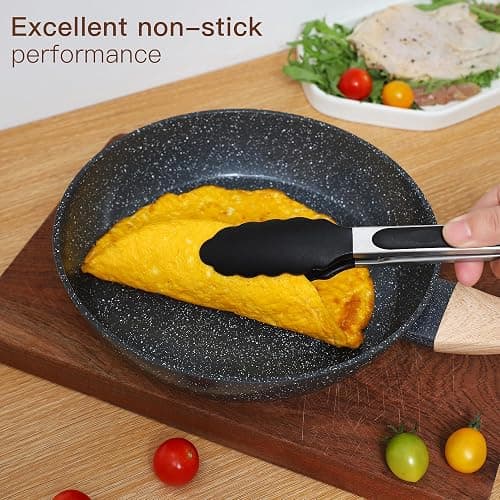 Ceramic Cookware Sets 15PCS Pots and Pans Set Non Stick (black15) thumbnail 4