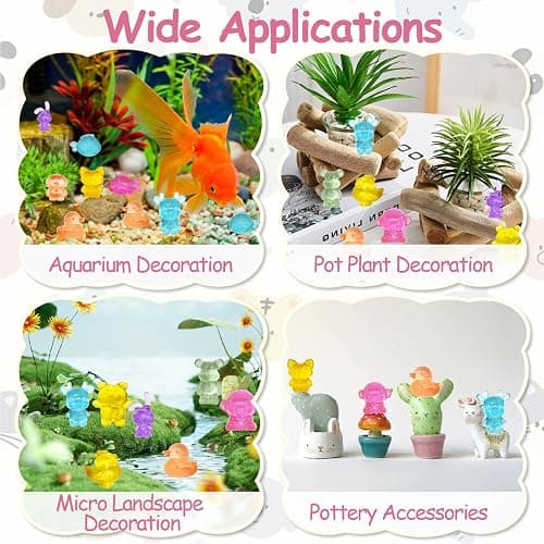 LXBCTOP 120 PCS Mini Resin Animals Mixed Kit, Luminous Tiny Resin Animals, Colorful Miniature Resinous Animal, Glow In the Dark Mini Figures for Micro Landscape Fairy Garden Aquarium Dollhouse Decor thumbnail 7