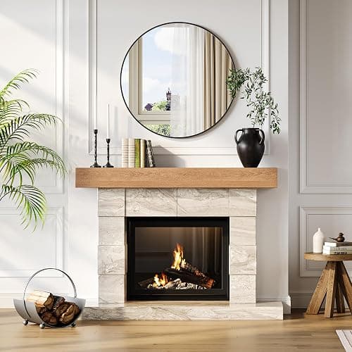 IDEALHOUSE 18 Inch Black Round Wall Mirror, Circle Mirror Metal Frame for Bathroom, Vanity, Entryway, Bedroom, Living Room, Wall Mounted Modern Rustic Decor thumbnail 4