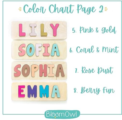 Personalized Wooden Name Puzzle for Kids, Handmade in USA by Bloom Owl, Custom Baby Gifts for Boys and Girls Easter or First Birthday, Montessori Toys for Toddlers 1-3, Baby Puzzle thumbnail 9