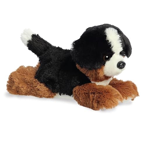 Aurora® Adorable Mini Flopsie™ Bernie Mountain Dog™ Stuffed Animal - Mini Companions Ready for Playful Adventures - for Kids All Ages, Toddlers, Adults, and Families - Black 8 Inches - Image 1