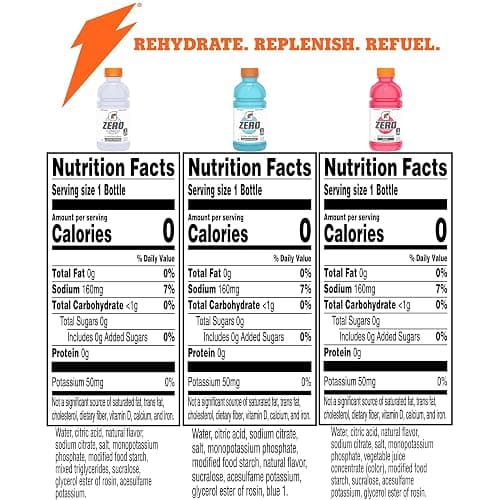 Gatorade G Zero Sports Drink, Glacier Freeze, Glacier Cherry, Berry Variety Pack, 12 Fl Oz (Pack of 18) thumbnail 2