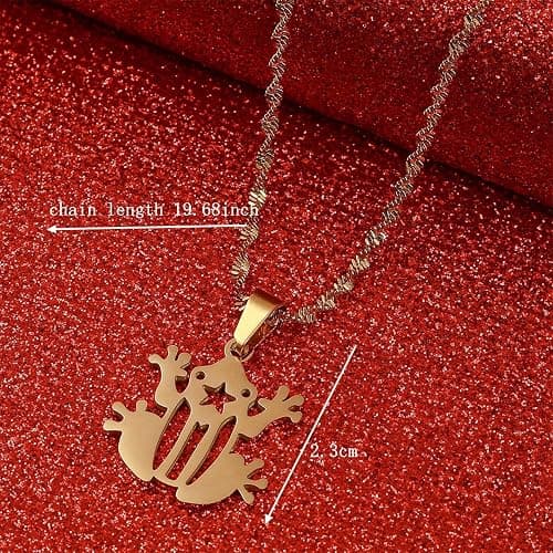 Yongkan Stainless Steel Puerto Rico Frog Pendant Necklace Puerto Rico Jewelry thumbnail 2