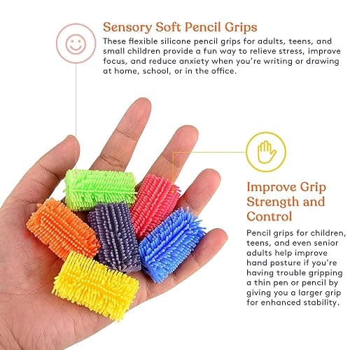 Special Supplies 50 Squishy Pencil Grips for Kids and Adults - Colorful, Cushioned Holders for Handwriting, Drawing, Coloring - Ergonomic Right or Left-Handed Use - Reusable (50-Pack) thumbnail 5