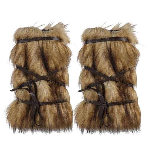 BXT Women 80s Fuzzy Leg Warmers Plush Straps Decoration Winter Long Socks Furry Ankle Warmers Boots Shoes Cuff Renaissance Christmas Xmas Halloween Cosplay Party Costume Accessories thumbnail 5