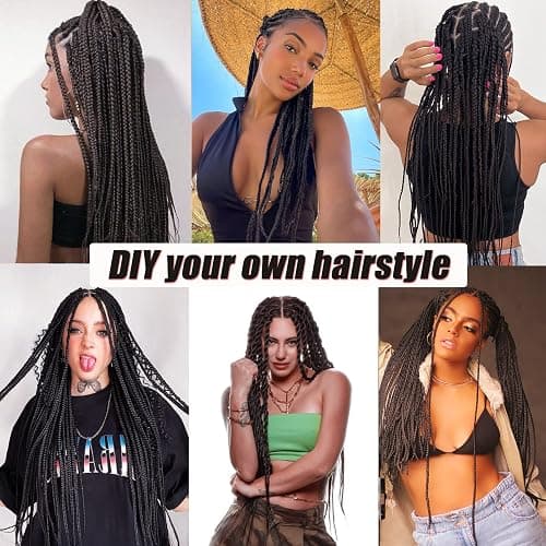 IXIMII Black Pre Stretched Braiding Hair 26 inch 3 packs #1B Prestretched Braids Hair Soft Straight Synthetic Braids Yaki Texture Hair Extensions thumbnail 6