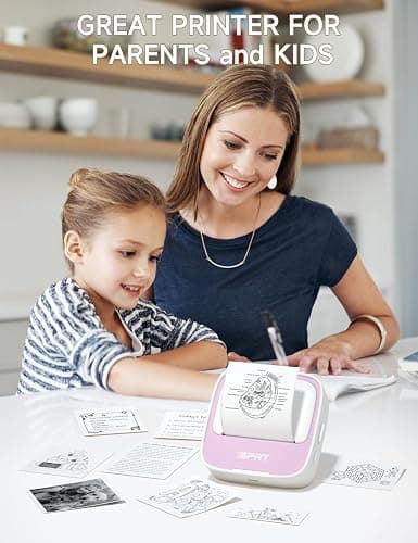 iDPRT Sticker Printer, Portable Sticker Maker Machine, Mini Inkless Bluetooth Thermal Printer for iPhone & Android, Pocket Printer for Labels, Barcodes, DIY Journaling, Kids Gift, Pink thumbnail 6