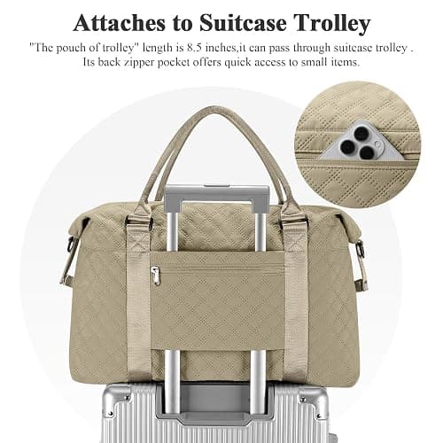 HYC00 Travel Duffel Bag,Carry-on Overnight Weekender Bags for Women,Sports Tote Gym Bag with Wet Pocket thumbnail 5