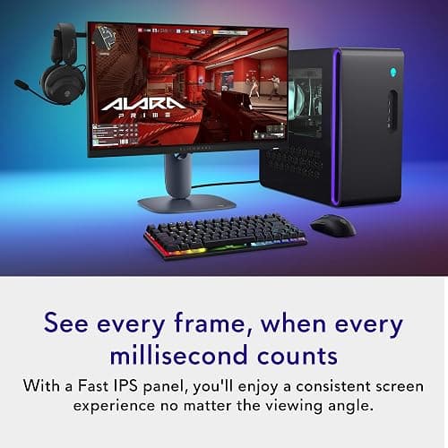 Alienware 24 Gaming Monitor AW2525HM, FHD IPS Panel, 320Hz, 0.5ms, G-SYNC | FreeSync Premium, 400 Nit Brightness, 1000:1 Contrast, 99% sRGB, Anti-Glare, USB Hub, Height Tilt Swivel, VESA 100x100 thumbnail 5