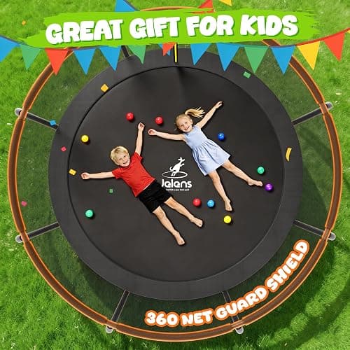 JELENS Trampoline 8FT 10FT 12FT 14FT 15FT 16FT, Recreational Trampolines with Enclosure Net and Ladder, Outdoor Anti-Rust Trampolines for Kids and Adults, ASTM Approved thumbnail 4