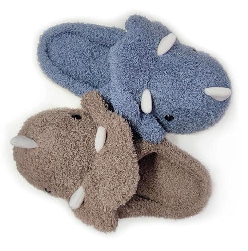 Avilego Unisex Dinosaur Plush House Slippers - Soft Indoor & Outdoor Fuzzy Winter Slippers thumbnail 7