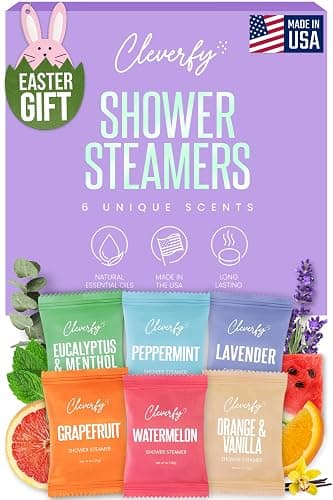Cleverfy Shower Steamers Aromatherapy - Easter Basket Stuffers for Teens and Adults - Easter Gifts for Women and Men, Girls and Boys - Mothers Day Gifts for Mom - 6 Tablets - Image 1
