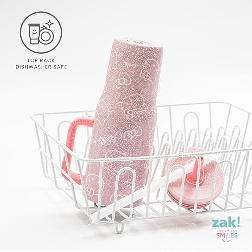Zak Designs Sanrio Sutton Travel Tumbler for On the Go, 30oz Stainless Steel with Vacuum Insulation, Silicone Straw, and Carry Handle for Cold Drinks (Hello Kitty) thumbnail 8