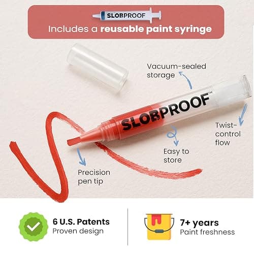 Slobproof Refillable Touch-Up Paint Pen, Mess-Free, Reusable Wall Paint Repair Tool, Precise Application, DIY Home Improvement, Furniture, Arts and Crafts, Patented Design, Easy Storage, Pack of 5 thumbnail 4