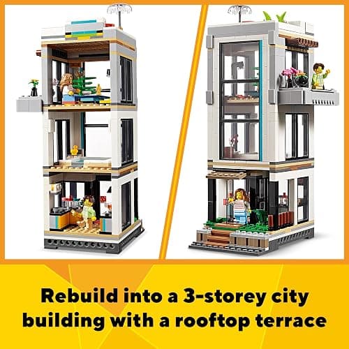LEGO Creator 3in1 Modern House to 3-Storey City Building to Forest Cabin Set, Model Building Kit for Kids, Gift Idea for 9 Plus Year Old Boys and Girls 31153 thumbnail 8