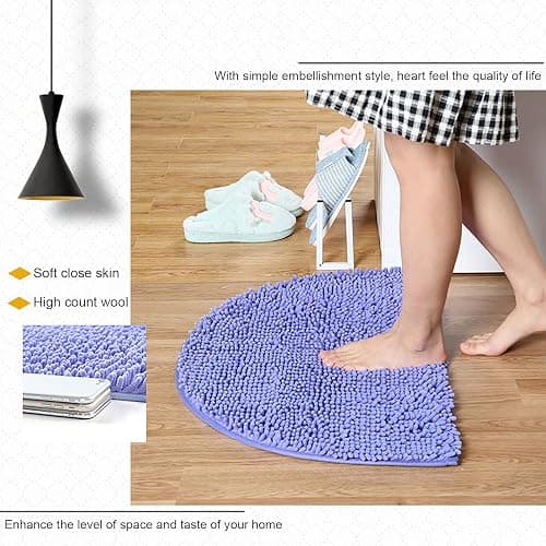 KELINFONG Bathroom Rug 20x14 Inch,Microfiber Absorbent Non-Slip Washable Shaggy Extra Soft Thick Bath Rugs Plush Machine Wash Dry Quick Dry Bathroom Rug Sets for Shower Kitchen Bathroom Floor Tub thumbnail 2