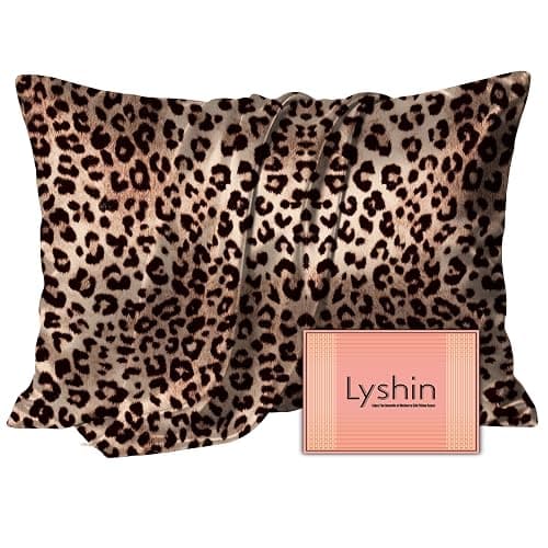 LYSHIN Silk Pillow Cases Standard Size with Hidden Zipper, Leopard | 19 Momme Mulberry Silk Pillowcase for Skin and Hair, Anti-Acne, Hypoallergenic, Cooling, Beauty Sleep, Gifts for Women - Image 1