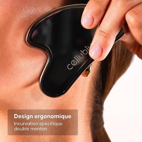 Gua Sha Métal Visage – Accessoire de Massage Facial en Acier Inoxydable – Sculptant & Raffermissant – Spécial Double Menton – Effet Froid Décongestionnant thumbnail 3