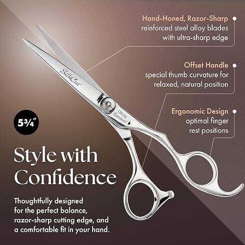 Olivia Garden SilkCut Professional Shear & Thinner Case - Razor Sharp Blade, Ergonomic Handle thumbnail 3