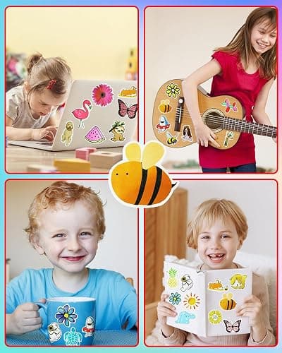 200 PCS Water Bottle Stickers for Kids, Easy to Peel Cute Stickers for Kids Classroom Waterproof Aesthetic Stickers Laptop Kawaii Animal Sticker for Girls Stick Well thumbnail 2