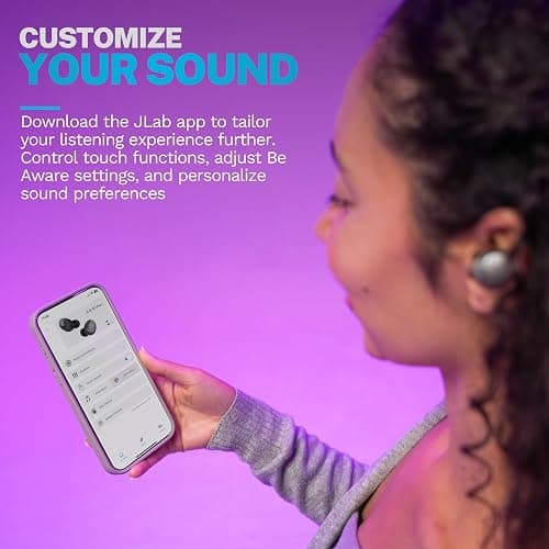 JLab Go Air Pop+ True Wireless Earbuds, in Ear Headphones, Bluetooth Earphones, 35H Playtime Ear Buds, Bluetooth Earbuds with Microphone, USB-C Charging Case, Dual Connect, EQ3 Sound, Clear thumbnail 2