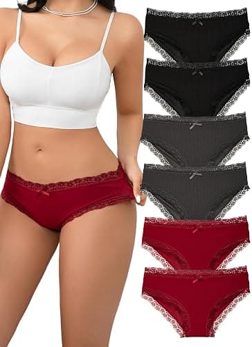 Cinvik Sexy Panties for Women Cute Undies Women's Underwear Sexy Spliced Midrise Chic Lace Trim Panties - Image 1