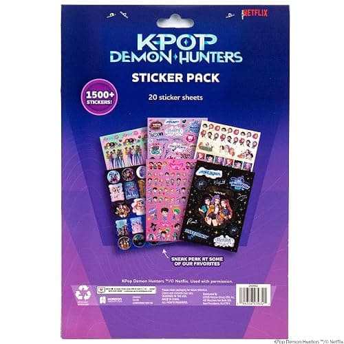 Netflix Kpop Demon Hunters Sticker Sheets Pack 1500+ Stickers for Kids, 20 Sheets with Letters, Characters & Scenes, Kawaii Stickers in Resealable Bag for Scrapbooking, Planners, Gifts for Girls thumbnail 10