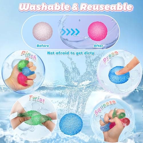 xinrongda 3Pcs Stress Relief Fidget Toys, Stress Balls for Adults, Squishy Doh Fidget Toys for Kids, Ice Round Sensory Sugar Balls for Anxiety Relief, Autism ADHD, Party Bag Fillers for Boys Girls thumbnail 5