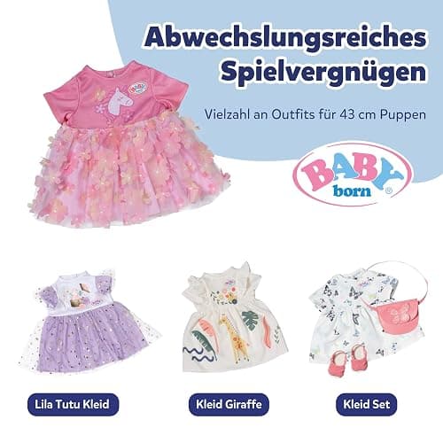 BABY born Blumenkleid mit Einhorn - Farbenfrohes Puppenkleid mit Blumendetails - Für alle 43cm Puppen - Hochwertiges Puppenzubehör thumbnail 5