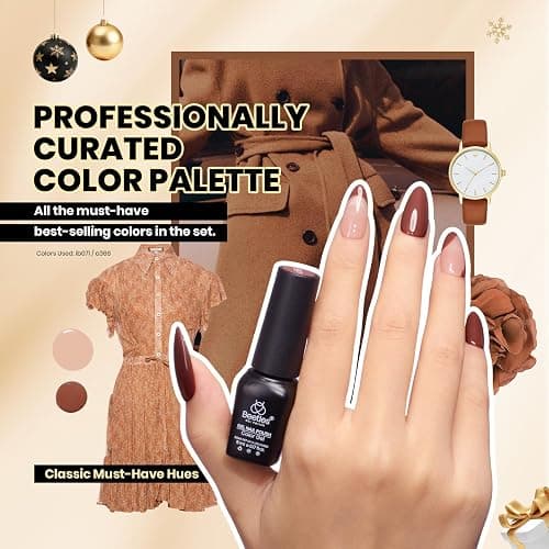 beetles Gel Polish 44pcs Winter Gel Nail Polish Set 36 Colors Brown Burgundy Red Blue Purple Green Black White with Base Top Coat UV LED Needed Salon DIY at Home Christmas Gift for Women Colorful Muse thumbnail 2