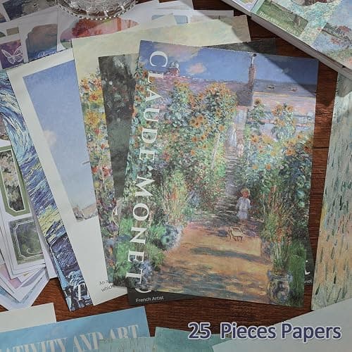 Vintage Oil Painting Scrapbook Sticker, Journaling Supplies for Junk Journal, 500+ Scrapbooking Washi Stickers & 25 Ephemera Papers Art Scrapbook Supplies for Adults Teens Women Girls Junk Journal thumbnail 6