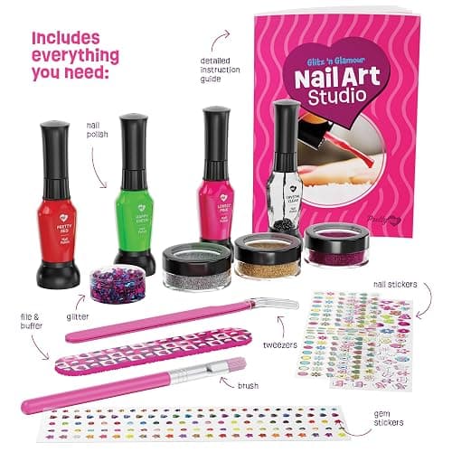 Nail Art Studio for Girls - Birthday Gift - Nail Polish Kit for Kids Ages 7-12 Years Old - Girl Gifts Ideas - Gift Set - Girly Stuff - Polish, Pens, Glitter, Stickers, Gems, Filer - 8 9 10 11 12 Year thumbnail 4