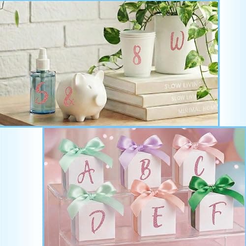 Mr. Pen- Glitter Letter Stickers, 1 Inch, 8 Sheets, 576 pcs, Pink, Self Adhesive Glitter Letters and Numbers, Vinyl Alphabet Stickers thumbnail 5